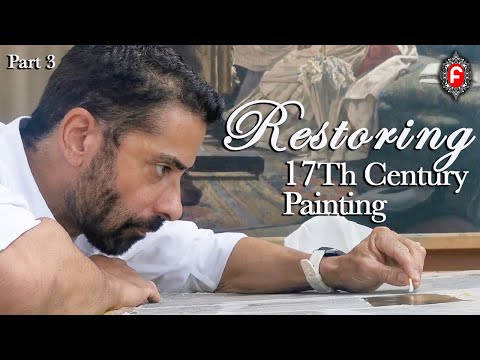 Видео: Реставрация Эдуардо: очистка, удаление лака и ремонт холста. Реставрация старой картины.