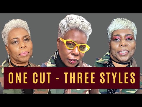 Видео: Короткие седые натуральные черные прически — 3 ПРОСТЫХ варианта, которые изменят ваш ОБРАЗ для же...