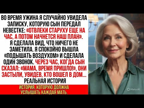 Видео: «Отвлеки старуху, наш план начнется через час», — прочла я в записке сына за ужином. Через час…