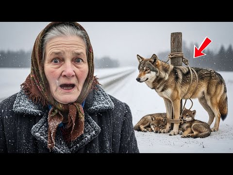 Видео: Старуха нашла связанную волчицу в метели — но её поступок изменил всё