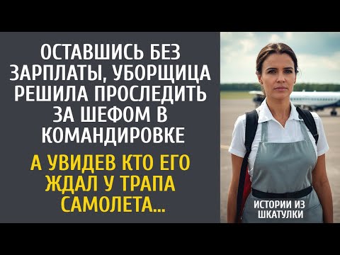 Видео: Оставшись без зарплаты, уборщица решила проследить за шефом… А увидев кто его ждал у трапа самолета…