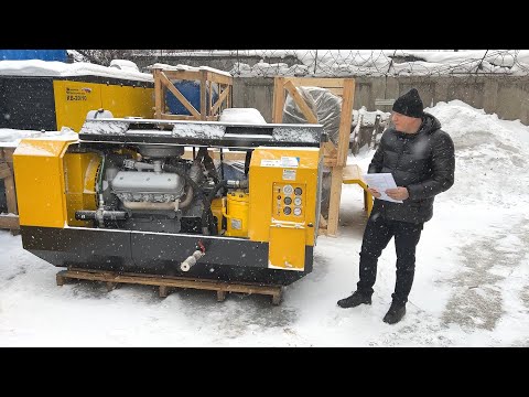 Видео: Укороченный дизельный компрессор КВ-12/12 ЧКЗ для буровой. Обзор и запуск