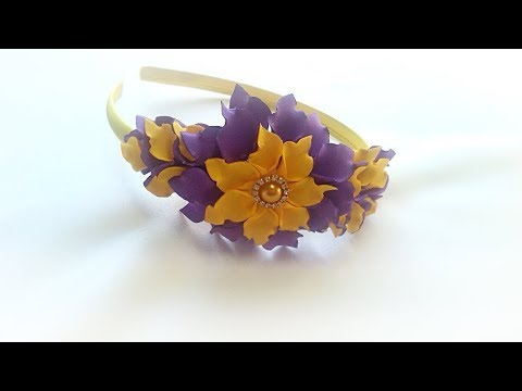 Видео: DIY Цветочный обруч из фоамирана/floral hoop