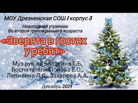 Видео: новогодний утренник ясли "Зверята у ребят"