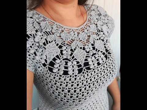 Видео: Вязание кофточки крючком с круглой кокеткой  Часть 2