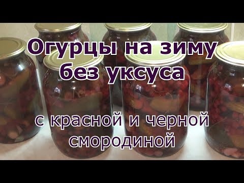 Видео: Огурцы с красной и черной смородиной на зиму без уксуса