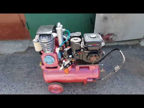 Видео: Компрессор СО-7Б с бензиновым двигателем (compressor with gasoline engine)