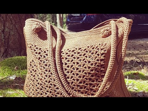 Видео: Вяжем стильную сумку-шопер для пляжа и города 🏖🏣 crochet pattern.