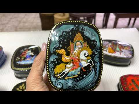 Видео: Шкатулки лаковая миниатюра!