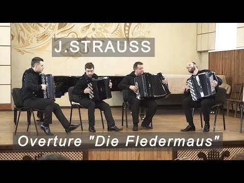 Видео: J.Strauss: Overture 'Die Fledermaus' AKKO Quartet ACCORDION Штраус: Летучая мышь - увертюра Баян
