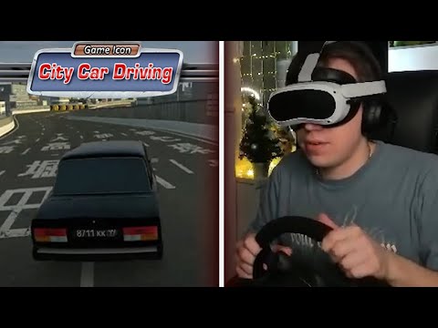 Видео: ГЛЕБ СДАЕТ НА ПРАВА В City Car Driving VR | Sasavot