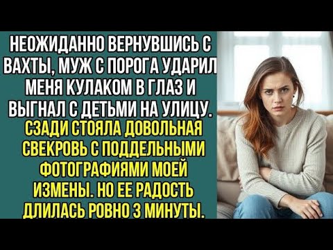 Видео: Вернувшись с вахты, муж с порога ударил меня кулаком в глаз и выгнал с детьми, на улицу..