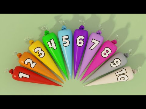 Видео: Цифровые блоки с кондитерскими мешками | Песня «Изучи цвета и цифры»