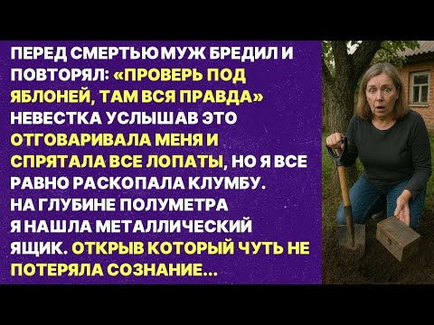 Видео: Перед смертью муж прикопал под яблоней коробку в которой