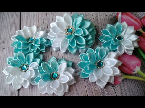 Видео: Лента в косу из атласной ленты 2 см Канзаши