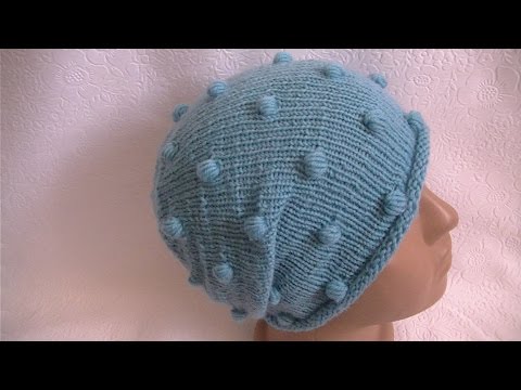 Видео: Вязание шапки с  с шишечками.Knitting hats with with knobs.