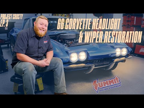 Видео: Barn Find 1966 Corvette: модернизация мотора фары и современный стеклоочиститель