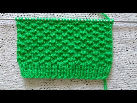 Видео: Плотный несложный узор спицами.