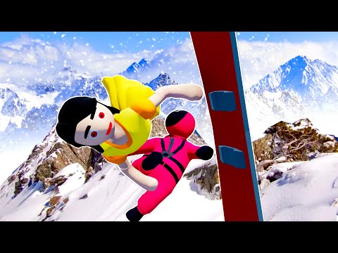 Видео: КУКЛА И КВАДРАТ НА СНОУБОРДАХ ИГРА КАЛЬМАРА HUMAN FALL FLAT пластилиновые Квадрат Володя и Кукла