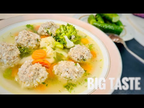 Видео: Лёгкий овощной суп с фрикадельками за 30 минут. Для диеты и похудания. #диетическийрецепт #брокколи