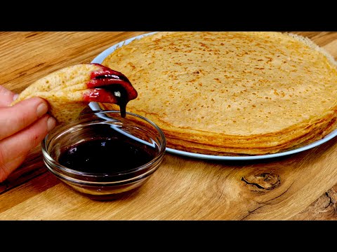 Видео: Рецепт блинов на молоке с гречневой мукой. Вкусные гречишные блины. Вкусные блины на масленицу.