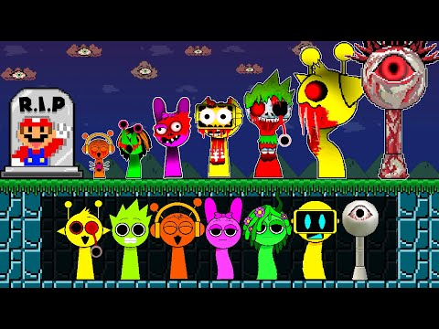 Видео: Вся команда Sprunki Horror R.I.P Марио... Пожалуйста, проснись | Игровая анимация