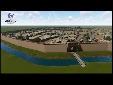 Видео: Компьютерная реконструкция средневекового городища Отырар в Южном Казахстане