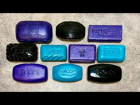 Видео: ASMR Soap/ cutting dry paint soap/ резка сухого крашенного мыла