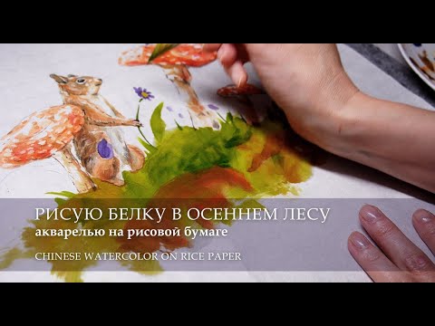 Видео: Рисую бельчонка и синичку в осеннем лесу