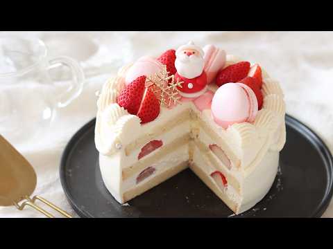Видео: Домашний рождественский торт🎂 Клубничное песочное печенье[Sub]