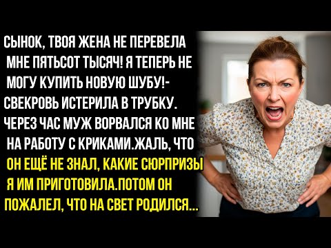 Видео: СЫНОК, ТВОЯ TУПAЯ ЖЕНА НЕ ПЕРЕВЕЛА МНЕ ПЯТЬСОТ ТЫСЯЧ! Я ТЕПЕРЬ НЕ МОГУ КУПИТЬ НОВУЮ ШУБУ!- СВЕКРОВЬ