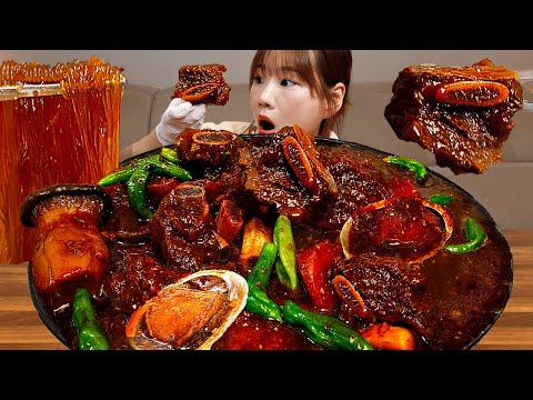 Видео: Sub)Real Mukbang- Тушеные ребрышки из морского ушка🍖 (лапша 🍜) Жареный рис 🥘 ASMR KOREANFOOD