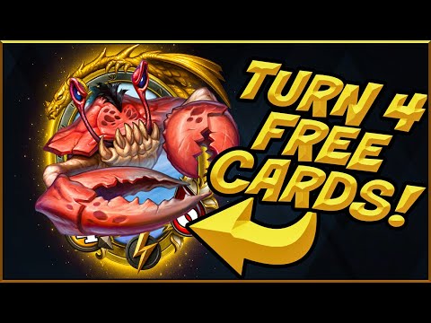 Видео: Золотой краб 4-го хода! | Hearthstone Battlegrounds