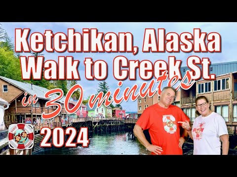 Видео: Кетчикан, Аляска — 30 минут пешком до Крик-стрит — Чем заняться в порту