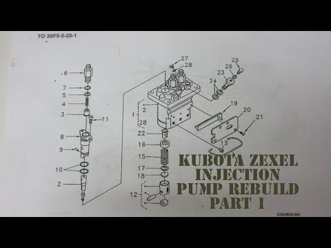 Видео: Ремонт топливного насоса Zexel для 3-цилиндрового дизельного двигателя Kubota, часть 1