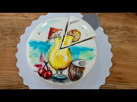 Видео: Как покрыть торт гляссажем🎨 Рисунок на гляссаже - Я - ТОРТодел!