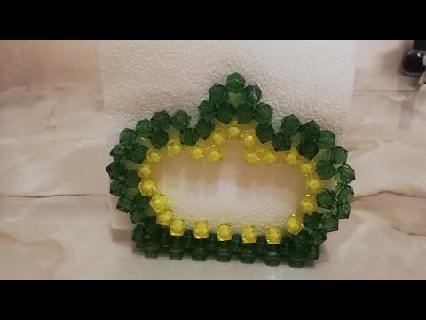 Видео: DIY Салфетница-корона из бусин. Часть#1.