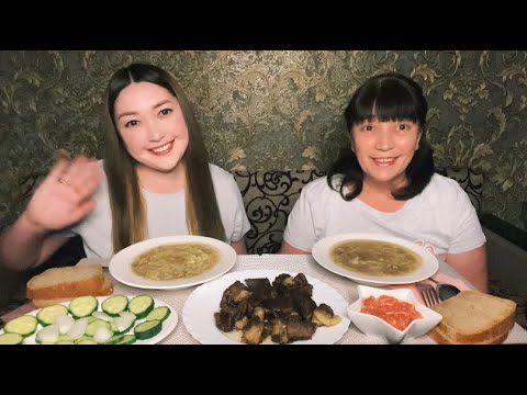 Видео: МУКБАНГ жаренная говядина и суп домашняя Лапша 🍜