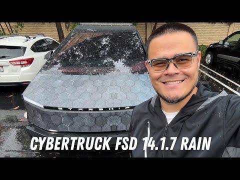 Видео: FSD 14.1.7 справляется с безумными ливневыми условиями
