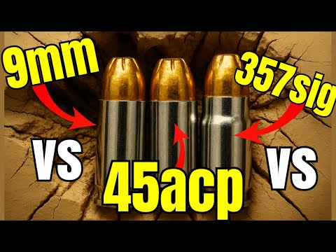 Видео: 9 мм против 45acp против 357sig: ДАЖЕ НЕ БЛИЗКО