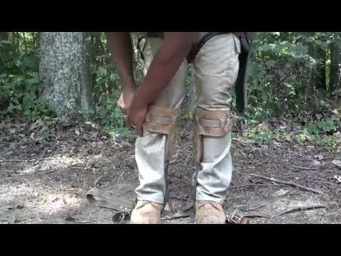 Видео: Как использовать шипы для лазания по деревьям или шпоры для арбористов, мужчин и женщин, занимающ...