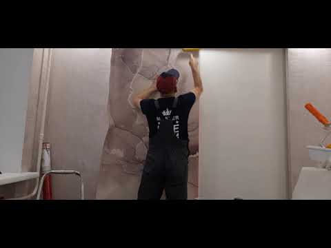 Видео: Поклейка фотообоев на флизелиновой основе.