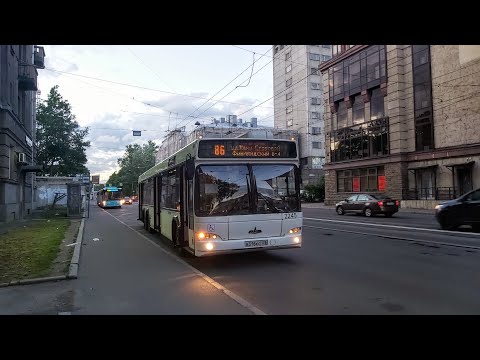 Видео: Автобус, маршрут №86 МАЗ-107.466 б.2245 (19.06.2022) Санкт-Петербург