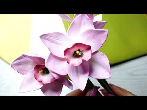 Видео: Розовые нарциссы!!! МК/Цветы из фоамирана. Неожиданно и так по весеннему.