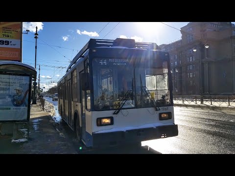 Видео: Троллейбус, маршрут №44 ПТЗ-5283 б.1961 (13.03.2023) Санкт-Петербург