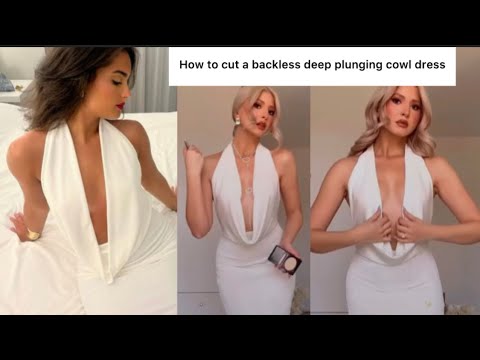 Видео: КАК СКРОЙТЕ ПЛАТЬЕ С ГЛУБОКИМ ВЫРЕЗОМ #Cowlneck #tutorial