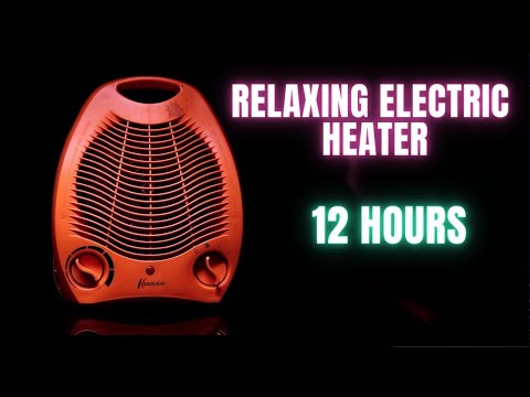 Видео: 12 часов оранжевый электрический обогреватель на черном фоне