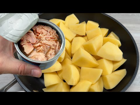 Видео: Очень вкусно! Простой и вкусный рецепт приготовления картофеля с консервированным тунцом! # 325