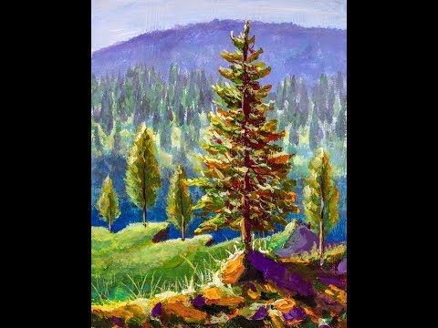Видео: *Красивый ПЕЙЗАЖ рисуем акрилом - УРОК РИСОВАНИЯ - Валерий Рыбаков*