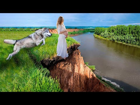 Видео: Беременная стояла на краю обрыва, готовясь совершить ужасное, но внезапно вышел волк